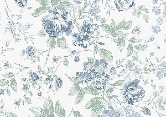 Shabby Chic by Rachel Ashwell Romantic Rose, Blue - Roman Blind - Image 7